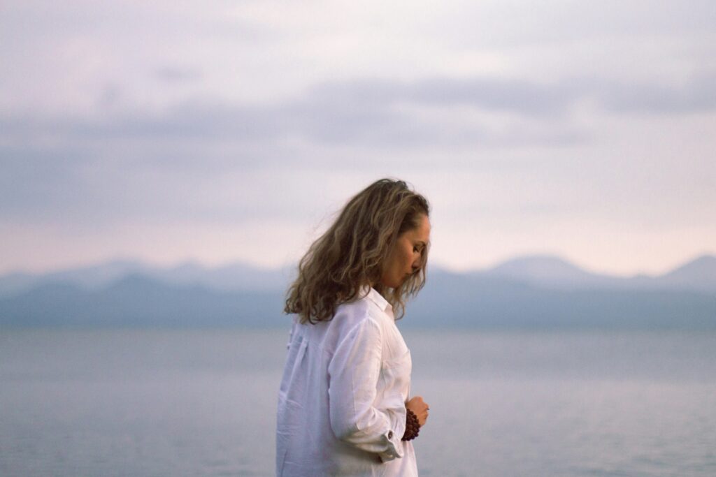 Woman reflecting during a quiet moment