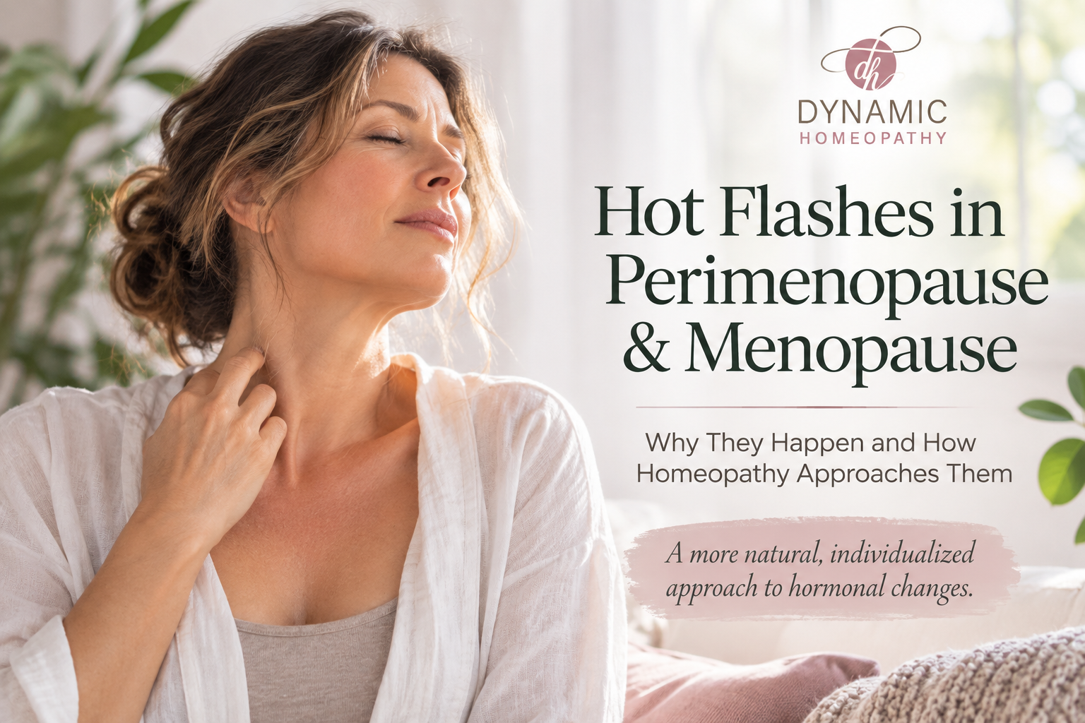 Woman experiencing a hot flash during perimenopause and menopause